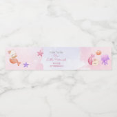 パーメイド猫の人魚かわいい女の子の誕生日 ペットボトルラベル (シングルラベル)