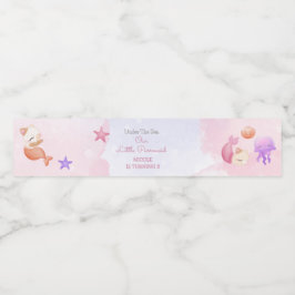 パーメイド猫の人魚かわいい女の子の誕生日 ペットボトルラベル