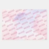 パーメイド猫の人魚かわいい女の子の誕生日 ラッピングペーパーシート (正面3)