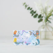 パーメイド猫マーメイド水彩少女の誕生日 エンクロージャーカード (スタンド正面)