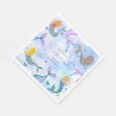 パーメイド猫マーメイド水彩少女の誕生日 スタンダードランチョンナプキン (角)