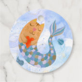 パーメイド猫マーメイド水彩少女の誕生日 フェイバータグ (裏面)