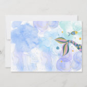 パーメイド猫マーメイド水彩少女の誕生日 招待状 (裏面)