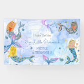 パーメイド猫マーメイド水彩少女の誕生日 横断幕 (横)