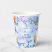 パーメイド猫マーメイド水彩少女の誕生日 紙コップ (裏面)