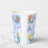 パーメイド猫マーメイド水彩少女の誕生日 紙コップ (右)