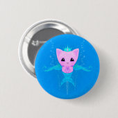パーメイド – かわいいズマーメイド猫 缶バッジ (正面&裏面)