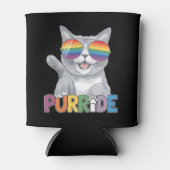 パーライドキャットサングラスゲイプライドレインボーLGBTQ 缶クーラー (正面)