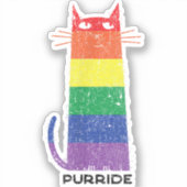 パーライドシャツLGBTおもしろいゲイプライド猫ことわざGAP シール (正面)
