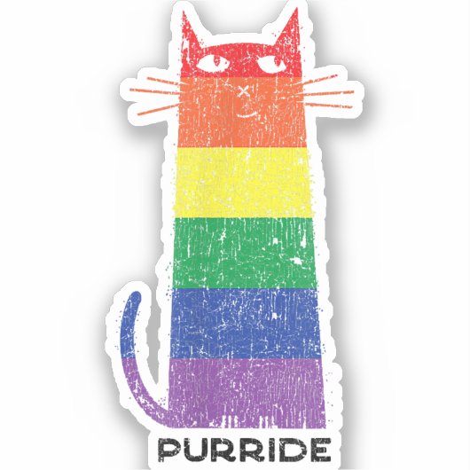 パーライドシャツLGBTおもしろいゲイプライド猫ことわざGAP シール (正面)