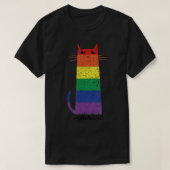 パーライドシャツLGBTおもしろいゲイプライド猫ことわざGAP Tシャツ (デザイン正面)