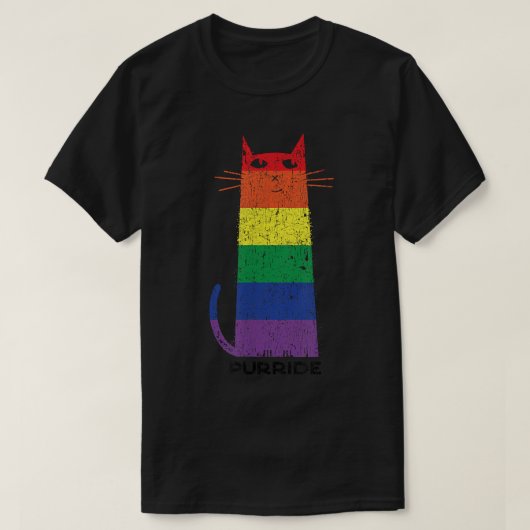パーライドシャツLGBTおもしろいゲイプライド猫ことわざGAP Tシャツ (デザイン正面)