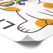 パーライドプライドフラッググラスで暮らすかわいい猫 ポスター (角)