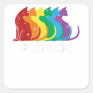 パーライド猫プライドアリーLGBTコミュニティRainbow Prid スクエアシール