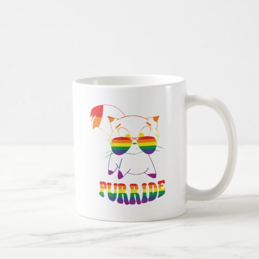 パーライド |かわいいゲイ猫 | Lesbian |虹 コーヒーマグカップ (右)