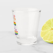 パーライド |かわいいゲイ猫 | Lesbian |虹 ショットグラス (右)