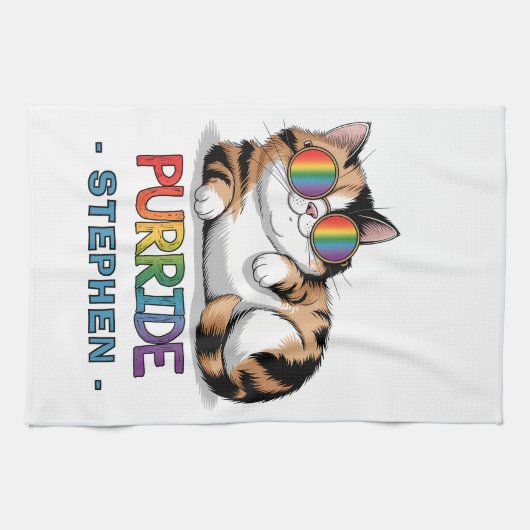 パーライド – クール猫プライド | LGBTQ キッチンタオル (横)