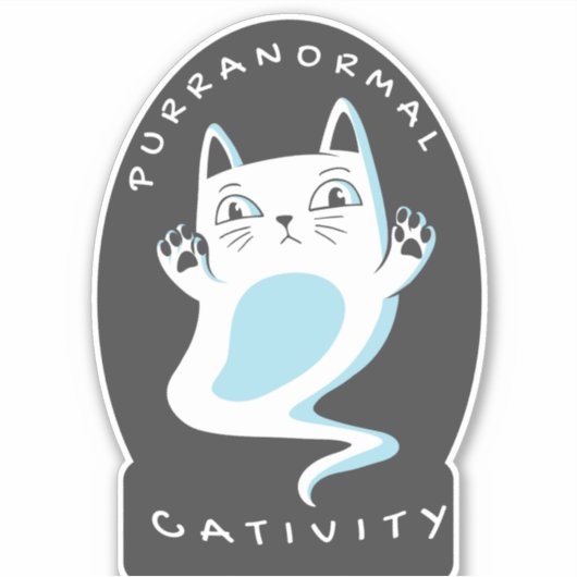 パーラノーマル活性ハロウィーン不気味猫好き シール (正面)