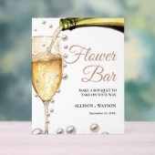 パーラルとプロセッコブライダルシャワー花バー標識 アクリルサイン (ニュートラル)