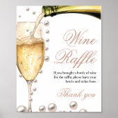 パーラルとプロセッコブライダルシャワー花バー標識 ポスター (正面)