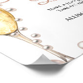 パーラルとプロセッコブライダルシャワー花バー標識 ポスター (角)