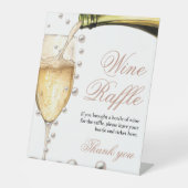 パーラルとプロセッコブライダルシャワー花バー標識 台座サイン (正面)