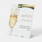 パーラル&プロセッコブライダルシャワーパールアドバイスサイン 台座サイン (正面)