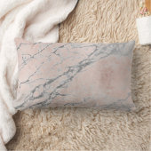 パーリーピンクローズシルバーグレー赤面大理石 クッション (ブランケット)