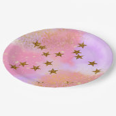 パーリーピンク&金ゴールドパーティープレート ペーパープレート (アングル)