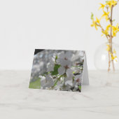 パーリーホワイトの桜のグリーティングカード カード (黄色い花)