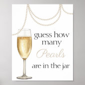 パールが何個入っていると思う？ ウェディングシャワーのゲーム ポスター (正面)