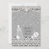 パールきらきら光るベビーシャワー招待状 招待状 (裏面)