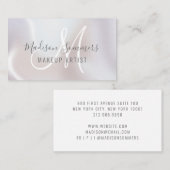 パールきらめくモノグラムメイクアップアーティスト 名刺 (正面/裏面)