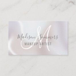パールきらめくモノグラムメイクアップアーティスト 名刺