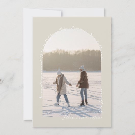 パールきらめく手書きエレガントシンプルモダン セーブザデート (正面)