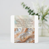 パールとシェルのエレガントなクラシック結婚式招待状 招待状 (スタンド正面)