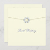 パールとダイヤモンドの付いた30周年記念ウェディング アニバーサリー 招待状 (正面/裏面)