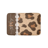 パールとヒョウのプリント バスマット (正面)