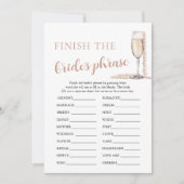 パールとプロセッコで花嫁のフレーズゲームを完成させよう 招待状 (正面)