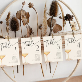 パールとプロセッコのウェディングシャワーテーブル名札カード 招待状