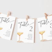 パールとプロセッコのウェディングシャワーテーブル名札カード 招待状