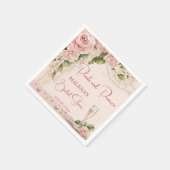 パールとプロセッコのウェディングシャワー エレガントな印刷 スタンダードカクテルナプキン (角)