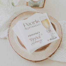 パールとプロセッコのウェディングシャワー エレガント スタンダードランチョンナプキン
