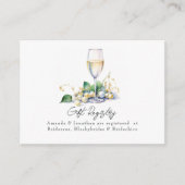 パールとプロセッコのウェディングシャワー ギフト レジストリー エンクロージャーカード (正面)