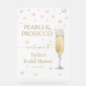 パールとプロセッコのウェディングシャワー テーマ ウェルカム アクリルサイン (正面)