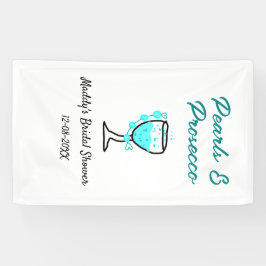 パールとプロセッコのウェディングシャワー 青黒の名前 横断幕