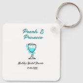 パールとプロセッコのウェディングシャワー 青 黒 ネーム キーホルダー (裏面)