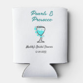 パールとプロセッコのウェディングシャワー 青 黒 ネーム 缶クーラー (裏面)