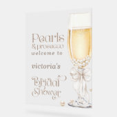 パールとプロセッコのウェルカムサイン アクリルサイン (傾斜)