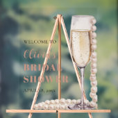 パールとプロセッコのウェルカムサイン ブライダルシャワー アクリルサイン (ニュートラル)